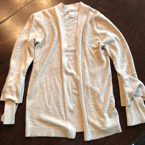 J Crew Tiered Ruffle Sleeve Cardigan Small - Picture 2 of 4